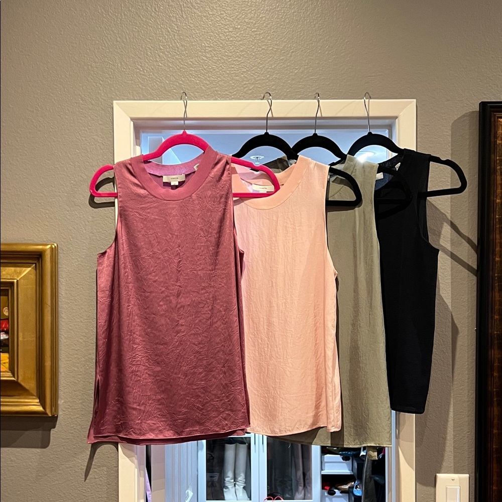 Vince Women's Tank Tops - Mauve Light Pink (tags attached), Olive green, navy.